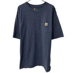 Carhartt 半袖 ロゴTシャツ 2XL スモークブルー カーハート プルオーバー クルーネック 胸ポケット ロゴ刺繍 カットソー 夏物 a806-7068のサムネイル