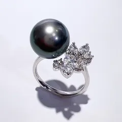 SV 925 天然 黒蝶 パール CZ リング P11.92mm 5.2g シルバー ブラック レディース アクセサリー デザイン ジュエリー 指輪 新品・未使用品  aua2545580509のサムネイル