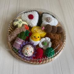 手編み スイ―ツ 毛糸 あみぐるみ チョコロ―ルケーキ いちごケーキ