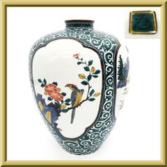 九谷焼 三ツ井為吉 花鳥陶磁器花瓶 - メルカリ