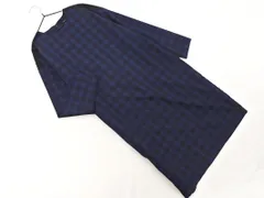 NOMBRE IMPAIR ノンブルアンペール 切替 チェック Iライン ワンピース sizeF/紺ｘ黒 ◇■ レディースのサムネイル