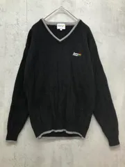 BENETTON ベネトン formula1 ウール Vネック ロゴ刺 ニット セーター sizeM/黒 ◆■ レディースのサムネイル
