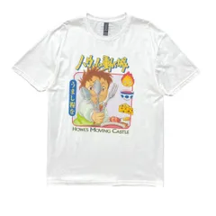 海外版 公式 オフィシャル スタジオジブリ 映画 HOWL'S MOVING CASTLE ハウルの動く城 マルクス カルシファー Tシャツ メンズL BA4783のサムネイル