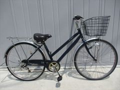 F247☆整備済み☆完成車発送☆中古シティ自転車【26インチ 軽快車 青 