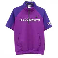 【超美品】ルコックゴルフ 半袖ハイネックシャツ パープル系 ハーフジップ メンズ M ゴルフウェア le coq sportifのサムネイル