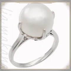 【中古】MIKIMOTO ミキモト パール リング 指輪 立て爪 真珠 11.5mm プラチナ Pt950 #51 約11号のサムネイル