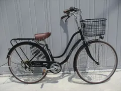 りあん様専用　F249★整備済み★完成車発送★中古シティ自転車【マルイシ　ワラビー　27インチ　ママチャリ　黒 】のサムネイル