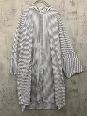 ROUGE VIF ルージュヴィフ アバハウス ノーカラー ストライプ ロング シャツ 白ｘ黒 ◇■ レディースのサムネイル