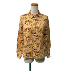 ローラアシュレイ LAURA ASHLEY シャツ ブラウス 花柄 フラワープリント コットン 長袖  9 黄色  イエロー /TD  ■ECF005のサムネイル