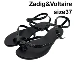 ザディグエヴォルテール Zadig&Voltaire トングサンダル 靴 シューズ フラット スタッズ 黒 レザー 37 約23.5cm～24.0cm レディース 6V704のサムネイル