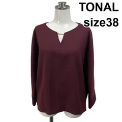 ◇ トーナル TONAL ブラウス 長袖 キーネック調 バックロング バックスリット コクーンシルエット 38 M 9号 レディース S6F734のサムネイル