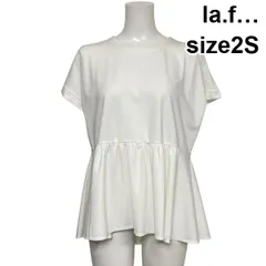 □ ラエフ la.f… 半袖カットソー Tシャツ ペプラムデザイン ラウンドネック ギャザー アシンメトリーヘム 白 2S M 9号 レディース S6F729のサムネイル