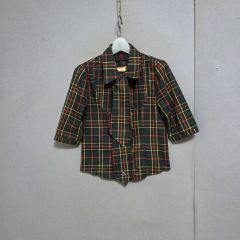 新品タグ付☆Rene☆リボンコサージュ付 デニムチェックワンピース