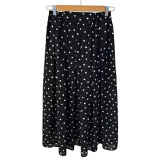 ジルバイジルスチュアート JILL by JILLSTUART ロングスカート ドット 水玉 ギャザー フレア FR 黒 ブラック 白 ホワイト /MZ ■ECF005のサムネイル