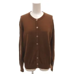 ピエールカルダン Pierre Cardin カーディガン ウール L 茶 ブラウン ラウンドネック 長袖 無地 /TL ■ECF006のサムネイル