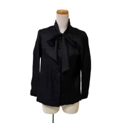ハナエモリ HANAE MORI シャツ ブラウス 長袖 ボウタイ スパンコール カフス グログラン調 8 黒 ブラック /MZ  ■ECF005のサムネイル