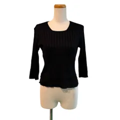 ピエールカルダン Pierre Cardin ニット セーター リブ カットソー 七分袖 M 黒 ブラック /EH ■ECF005のサムネイル