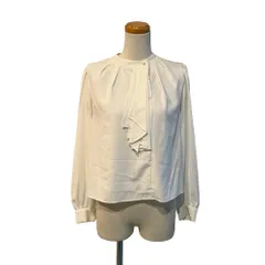 プロポーション ボディドレッシング PROPORTION BODY DRESSING シャツ ブラウス フロントフリル スタンドカラー パフスリーブ 長袖 M 白 ホワイト /EH ■ECF005のサムネイル