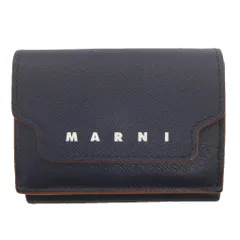 マルニ MARNI 三つ折り財布 コンパクトウォレット レザー PFM00125UOLV520 ロゴ ネイビーのサムネイル