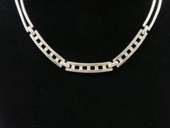 グッチ ヴィンテージ スクエアG 蛇腹 ネックレス チョーカー 925 