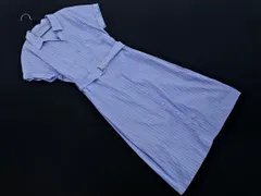 NATURAL BEAUTY BASIC ナチュラルビューティーベーシック ストライプ シャツ ワンピース sizeS/青 ■◆ レディースのサムネイル