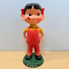 【当時物・昭和レトロ】不二家 ペコちゃん 首振り人形 ミルキー 緑台座のサムネイル