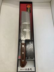 訓平作 菜切 包丁 165mm 槌目ダマスカス V金10号 黒柄 越前打刃物