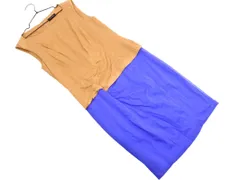 MAX&Co. マックスアンドコー 切替 ノースリーブ ワンピース size38/ベージュx青 ■◆ レディースのサムネイル