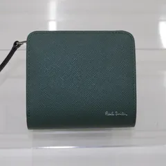 40MS0231 極美品 ポールスミス 二つ折り財布 ブライトストライププラー グリーン 本革 Paul Smith ラウンドファスナー ミニ財布 メンズ レディース 緑のサムネイル