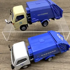 D-0302【一般中古品】◆ MTECH EPOCH HINO 日野デュトロ清掃車 東京都清掃事業 / 東京23区清掃事業 パッカー車 ごみ収集車 1:43スケール 2台セット ◆のサムネイル