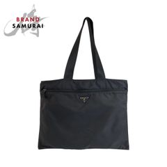 PRADA プラダ テスート 三角ロゴプレート ブラック 黒 シルバー金具