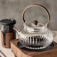 ガラス急須ケットル 耐熱ガラス 急須 ティーポット 急須ケットル やかん ガラス瓶 工芸茶 花茶 茶道 1895のサムネイル