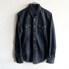 名作 RRL ブラックデニムウエスタンシャツ S 1950s シルバーコンチョ
