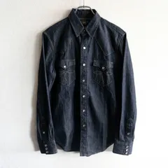 【美品】RRL 【インディゴ バッファロー デニム ウエスタン シャツ】 S コンチョボタン ダブルアールエル 26060872のサムネイル