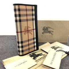極美品 BURBERRY 長財布 ベージュ ノバチェック PVC レザー 332 - メルカリ