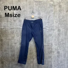 【Y-950】PUMA プーマ ネイビー 紺 ロングパンツ スラックス ワンポイント ロゴ メンズ M ビジネス カジュアルのサムネイル