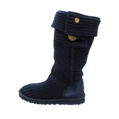 UGG アグ ロングブーツ ニットブーツ ネイビー 23cm - メルカリ