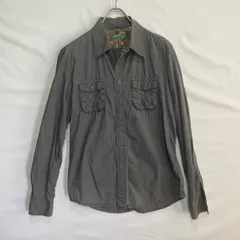 UNITED COLORS OF BENETTON ユナイテッドカラーズオブベネトン ボタンアップ シャツ 長袖 トップス グレー【中古】 メンズのサムネイル
