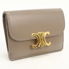 CELINE セリーヌ フラップ付きカードホルダー トリオンフ 10I583DPV カードケース/シャイニーカーフスキン【中古】 レディースのサムネイル