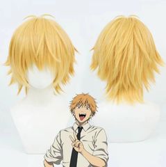 첸소만 덴지 코스프레 가발 금발 짧은 툰툰 내열 가발