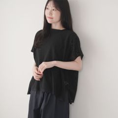 新品◇かぐれ◇コットンラッセルレースポンチョ《BLACK》◇アーバン