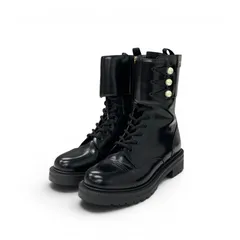 クリスチャンディオール CHRISTIAN DIOR D-Strike ブーツ ショートブーツ 靴 シューズ カーフスキン ブラック 黒 ロゴ パールボダン ブラックのサムネイル