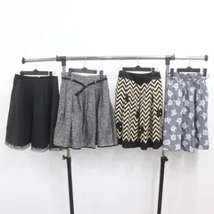 IT7QHK02SB1N M's gracy  エムズグレイシー スカート 4点セット 38 レディース 花柄 ツイード ブラック ベージュ ブルーのサムネイル