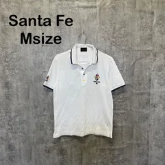 【Y-952】santafe サンタフェ 03 M 半袖ポロシャツ ワンポイント 刺繍ロゴ ホワイト 白 ゴルフ カジュアル 日本製風 USA古着のサムネイル