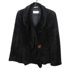 LIMI feu ファーポンチョコート Sサイズ ブラック パイル ダブルボタン LIMI feu リミフゥ フェイクファー ダブルボタン ショートコート