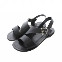 B&Y ユナイテッドアローズ BEAUTY&YOUTH ビューティー&ユース サイドオープンバックストラップサンダル 37 23.5cm 黒 ブラック スクエアトゥ /RI ■OS ■OSのサムネイル