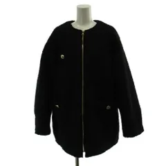ショコラフィネローブ chocol raffine robe ノーカラーコート F 黒 ブラック 長袖 ジップアップ /GG47 ■MAのサムネイル