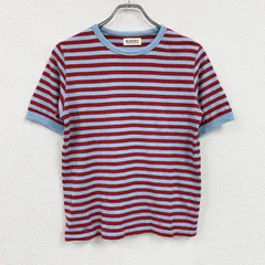 BEAMS BOY　ビームスボーイ　半袖Ｔシャツ　ボーダー柄　赤　レッド　水色　ライトブルー　古着のサムネイル
