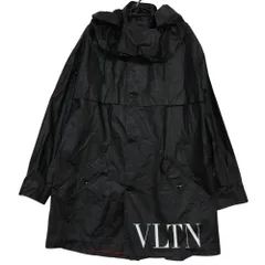 VALENTINO ヴァレンティノ トレンチコート VLTNロゴ プリント フード付きパーカー アウター ブラック 46【M】 メンズ 【中古】のサムネイル