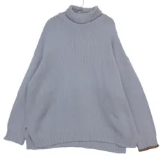 NKNIT ンニット ニット ハイネック パイピング セーター プルオーバー トップス 長袖 ライトブルー FREE レディース 【中古】のサムネイル